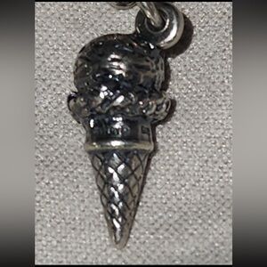Retired & Rare James Avery Sterling Silver 3D Ice Cream Cone Charm/Pendant